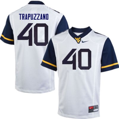 Men's West Virginia Mountaineers NCAA #40 Sam Trapuzzano White Authentic Nike Stitched College Football Jersey CJ15N47LG